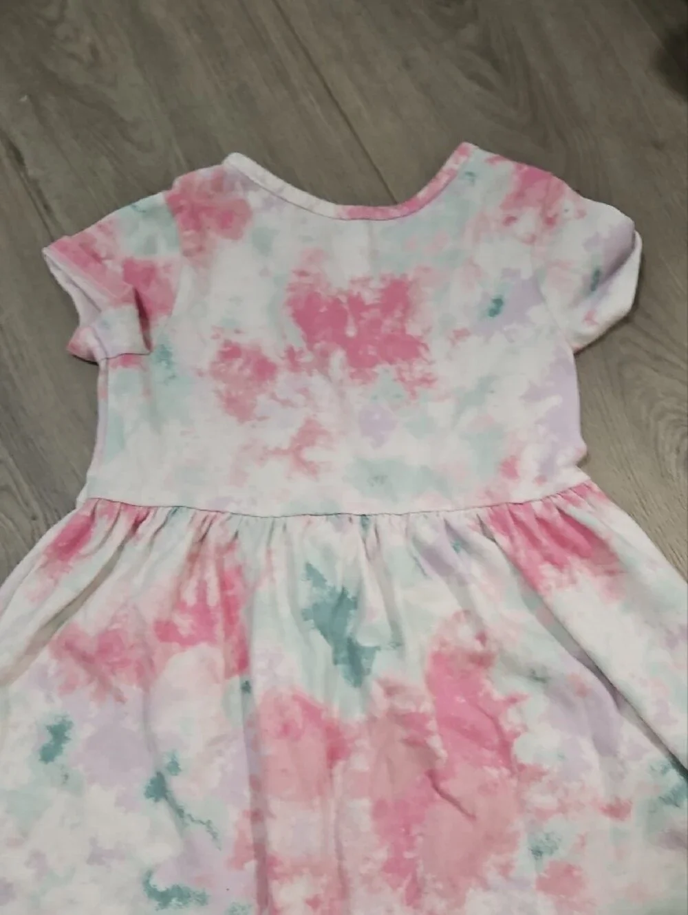 Cat & Jack Pastel Tie-Dye Short Sleeve Dress in Pink, Mint & Lavender
